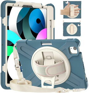Moogukadan iPad Air 11�C���`2026 2025 2024 /Air ��4 5����10.9�C���`/iPad Pro 11 ��4 3 2 1����p�̃P�[�X �΂ߊ|�� �J���t�� 360°��] �X�^���h �V�����_�[�X�g���b�v �n���h�x���g