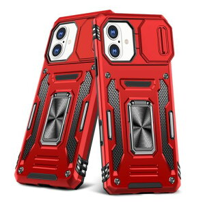 iPhone16用ケースリング付きスライド式カメラカバー耐衝撃スタンド機能車載ホルダーレンズ保護アイフォン16スマホケースPCTPUバンパー防塵人気落下防止滑り止め指紋防止携帯カバー赤K179