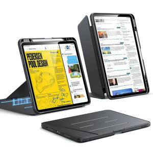 ESR iPad Pro 13�C���` �P�[�X(M5/M4�A2025/2024)�Ή� �y�����[ �ϏՌ� �c���X�^���h �����E�F�C�N/�X���[�v Pencil Pro/USB-C�Ή� �}���`�A���O���P�[�X Flip�V���[�Y �u���b�N