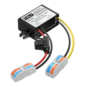 12Vから5Vへのステップダウンコンバーター、ヒューズ防水端子台付き5A25W、24Vから5VへのDCコンバーターよりも安全なバックコンバーター12Vから5V、トラック車両ボートシステム用(DC8-40Vの入…