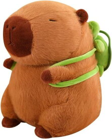 merkmal shop ぬいぐるみ カピバラ 動物 ぬいぐるみ 抱き枕 もこもこ 可愛い お誕生日プレゼント インテリア 店飾り カメカバン付き(中 33cm)