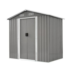 BTM物置屋外スチール倉庫戸外収納庫物置きおしゃれ大型収納庫屋外物置防さびベランダ防水ドア引戸スチール物置屋外収納ガーデニング庭【可動棚なし】