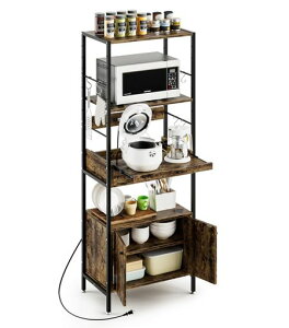 食器棚レンジ台キッチン収納幅60cmDEWELキッチンラックスライド棚組立品コンセント付き引き出しレンジボード棚板可動おしゃれ