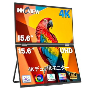 InnoView 15.6�C���` 4K �f���A�� ���o�C�����j�^�[ �h���C�o�[�s�v ���o�C�����j�^�[2��� 3840x2160P 100% sRGB �܂肽���ݎ��f���A���f�B�X�v���C ���o�C���f�B�X�v���C ������]315°