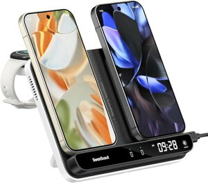 PixelWatch�[�d��AGoogle/iPhone/Samsung�Ή����C�����X�[�d��2�䓯���A�܂肽���ݎ��X�^���h�APixelWatch3/2/FitbitVersa4/3/Sense2/ACELTE(PixelWatch