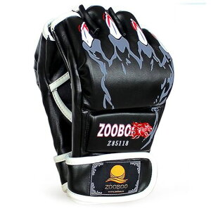 サンドバック練習用グローブZOOBOOハーフフィンガーボクシング試合用グローブ総合格闘技用ミット面ファスナーリストバンド三田スパーリング練習用グローブフリーサイズブラック