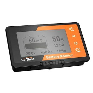 LiTime�o�b�e���[���j�^�[500A�V�����g�t��8V-120VRV�I�[�g�o�C�S���t�J�[�g�\�[���[�p�l���p�d�����j�^�[�d���vLCD�X�N���[���o�b�N���C�g��d�͌x��e�ʃp�[�Z���g�f�B�X�v���C