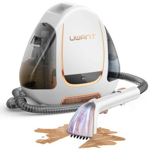 UWANTカーペットクリーナー絨毯クリーナー12Kpaの強力吸引力大容量水タンク自動洗浄ソファー洗浄機スチームクリーナー車内用掃除機乾湿両用掃除機|カーペットソファー車シート布(B100-淡…