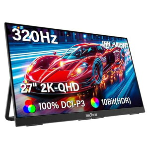 27�C���` ���j�^�[ InnoView �Q�[�~���O���j�^�[ 2K 320Hz ���o�C�����j�^�[ QHD(2560*1440) ���o�C���f�B�X�v���C 100%sRGB ���� �|�[�^�u�����j�^�[ �����IPS�t���p�l�� HDR���[�h