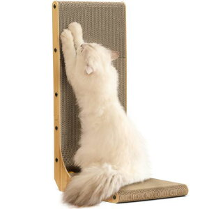 FUKUMARU猫用L字型スクラッチャー猫猫用爪とぎ爪研ぎダンボール段ボールおもちゃ付き42.2*29.2*68.1cm(縦*横*高さ)