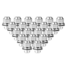 VekAuto20個セットホイールナットInfinitiEX35G25に対応クロムメッキ仕上げM12x1.25カーボンスチール製シルバートーンタイヤナット