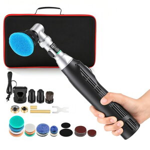Mxmoonfree �~�j�|���b�V���[ �R�[�h���X �d�� 12V�[�d�� �_�u���A�N�V���� 6�i�ϑ� �Ԍ���/���/�N���[�j���O�p 2500mAh�o�b�e���[ 30mm/50mm���a�p�b�h ���[�P�[�X ���{��������t���z