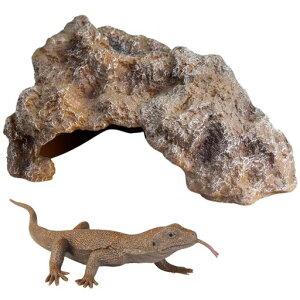 HOTQ爬虫類シェルターレオパ水槽装飾隠れ家洞窟トカゲ亀飼育隠れ家隠れ家ロックシェルター両生類