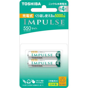 TOSHIBA(����) �j�b�P�����f�d�r �[�d��IMPULSE ���C�g�^�C�v ���{�� �P4�`�[�d�r 2�{ (min.550mAh) TNH-4LE 2P