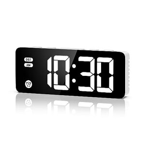 デジタルLED時計目覚まし時計置き時計卓上時計カレンダー表示明るさ調整調光可能大画面アラーム機能スヌーズ機能付き大音量USB-Type-C充電省エネ寝室オフィス旅行用プレゼント