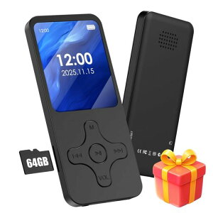 MP3�v���[���[�y��30g�|�[�^�u���M�t�g�Ή�64GB�J�[�h�tBluetooth5.0�Ή��f�W�^���I�[�f�B�I�v���[���[�q���w�����N�ʉ��y/�^��/�r�f�I/�ʐ^/FM/�d�q���Г��{��戵���t��