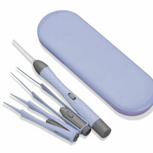 LEDライト付耳かきピンセットUSB充電式みみかき耳掃除鼻くそ取りピンセット耳かきセットライト付耳かき鼻洗浄ピンセット子供/お年寄り/家庭用はっきり見える携帯便利(パープル)