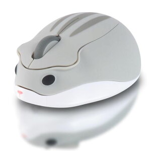 HUMTSOワイヤレスマウス3ボタンデュアルモード接続無線電池式レシーバー付属Mサイズ可愛いハムスターキャラクター小型1200DPI超軽量60g静音無線光学式コンパクト持ち運び便利女性/子供/小…