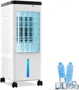冷風扇冷風機強力人気冷風扇風機8L大容量自動首振り扇風機3段階風量上部給水工事不要スポットクーラー冷房送風・冷却・加湿・浄化冷房移動式クーラー熱中症対策業務&家庭用台所キチ…