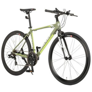 カノーバー(CANOVER)自転車クロスバイク27インチ相当700x28Cシマノ21段変速CAC-028(KRNOS)軽量アルミフレームマットカーキ66856