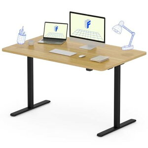 FLEXISPOT昇降デスクパソコンデス幅120cm奥行き60cm高さ72.5-117.5cmテレワークスタンディングデスクpcデスク高さ調整ゲーミングデスク電動式スタンディングデスクEG1セット(足黒+天板メイプル)