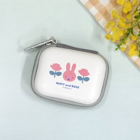 【公式】ミッフィー MIFFY and ROSE ガジェットポーチSS マルチポーチ マルチケース 小物 ポーチ 小物入れ イヤホンケース ケーブルケース コードケース ケーブルバッグ カラビナ付き グレー 白 ホワイト ピンク 花柄 かわいい 可愛い キャラクター グッズ 誕生日 プレゼント