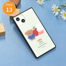 【公式】 ミッフィー miffy and boris iPhone13対応 スクエア ガラス ケース iPhoneケース iPhoneカバー スマホケース スマホカバー アイフォンケース アイフォンカバー キズ防止 シンプル おしゃれ 人気 プレゼント TPU 持ちやすい 大人かわいい