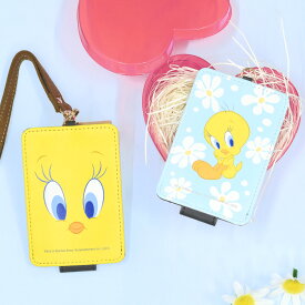 【公式】ルーニー・テューンズ ICカードケース トゥイーティー パスケース 定期入れ カード入れ ストラップ 付き カードホルダー 電車 通勤 通学 入学 軽量 薄型 ルーニー テューンズ LOONEY TUNES かわいい 可愛い 黄色 イエロー 青 水色 ブルー ブラック