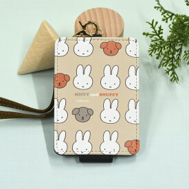 【ポイント10倍】【公式】ミッフィー MIFFY and SNUFFY ICカードケース パスケース 定期入れ カード入れ レディース ストラップ 付き カードホルダー ベージュ 茶色 ブラウン 黒 ブラック かわいい 可愛い スナッフィー キャラクター グッズ 電車 通勤 通学 入学 軽量 薄型