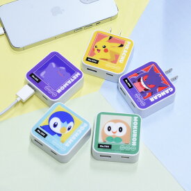 ポケットモンスター USB / USB Type-C ACアダプタ ACチャージャー ポケモン ピカチュウ ゲンガー メタモン ポッチャマ モクロー USB充電器 コンセント 電源タップ コンパクト iPhone Android Xperia Galaxy タブレット iPad スマートフォン プレゼント