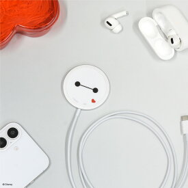 【公式】ディズニーキャラクター ／ MagSafe対応ワイヤレスチャージャー ベイマックス ワイヤレス充電器 MagSafe充電器 マグセーフ type-c マグネット充電器 磁石ワイヤレス Qi スマホ充電 スマートフォン 軽量 薄型 iPhone AirPods Pro かわいい