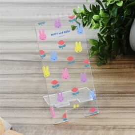 【公式】ミッフィー MIFFY and ROSE アクリルスマホスタンド モバイルスタンド iPhoneスタンド スマホ立て 携帯スタンド 薄型 折りたたみ コンパクト 持ち運び クリア スタンド 透明 アクスタ 花柄 かわいい 可愛い キャラクター グッズ モバイルグッズ