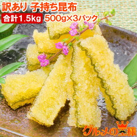 送料無料 訳あり 子持ち昆布 切り落とし 味付け両面子持ち昆布 500g×3パック 合計1.5kg 上品な白醤油味でさっぱりとした高級感。塩抜き不要 子持昆布 天然子持ち昆布 数の子 こんぶ 串揚げ フライ 珍味 おせち料理 寿司ネタ 築地市場 豊洲市場 おせち 単品おせち ギフト