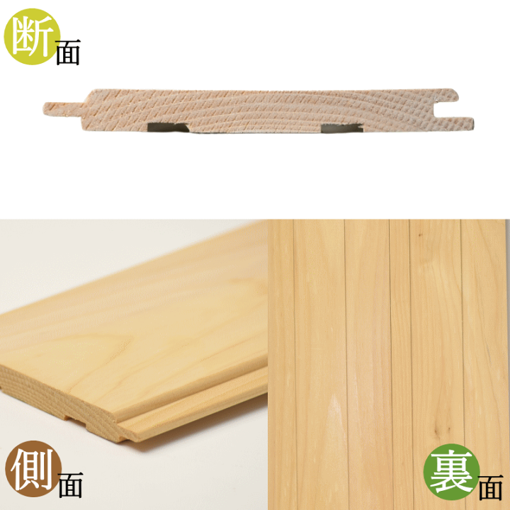 楽天市場】選べる2タイプ 青森ヒバ ひば 羽目板 壁 10×90×1820mm