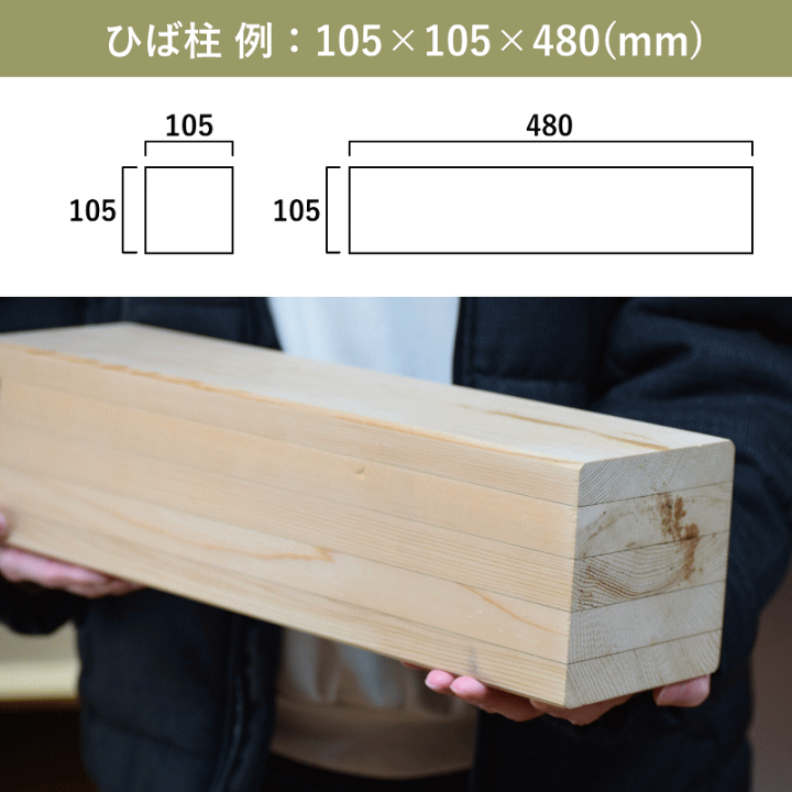 楽天市場】青森ヒバ ひば 集成材 柱 角材 105×105×480mm 送料