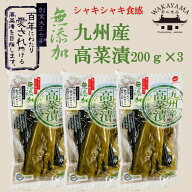若山食品　無添加高菜漬200g　3袋　国産高菜　無添加　手仕込み　ご飯のお供