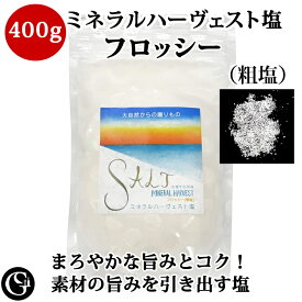 ミネラルハーヴェスト塩 ミネラル バランスの良い 天日塩 自然塩・フロッシー（粗塩）400g