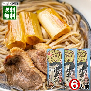 鴨だしで食べる山形のつけそば 286g×3袋(計6人前)まとめ買いセット 乾麺・鴨だしつゆ付き 鴨南蛮そば 蕎麦 鴨せいろ 干しそば 昭和製麺【メール便送料無料】