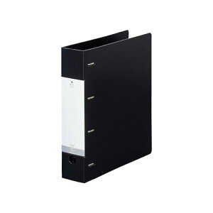 リヒトラブ D型 リングファイル A4 4穴 幅64mm 黒 AJG1280-24 送料無料