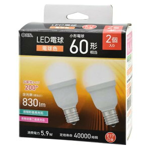 �I�[��(OHM)�I�[���d�@ LED�d�����` E17 60�`���� �d���F 2�� LDA6L-G-E17 IS53 2P 06-5481 ��������