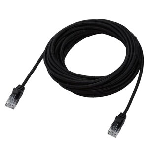 �G���R�� LAN�P�[�u�� CAT6A 5m �ܐ܂�h�~ ���b�V���P�[�u�� �u���b�N ECLD-GPAM/BK50 ��������
