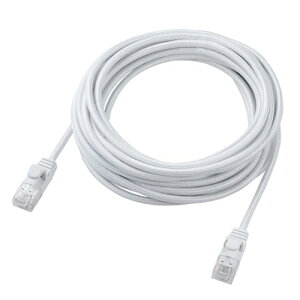 �G���R�� LAN�P�[�u�� CAT6A 5m �ܐ܂�h�~ ���b�V���P�[�u�� �z���C�g ECLD-GPAM/WH50 ��������