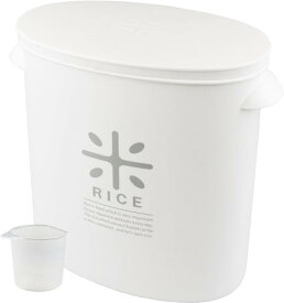 パール金属 日本製 米びつ 5kg ホワイト 計量カップ付 お米 袋のまま ストック RICE HB-3433 送料無料