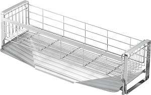 ヨシカワ 水切りラック 水切りかご 日本製 シンクサイド 幅の広がるスタイリッシュ 水切り 15×57cm 1306233 食器 水切り 送料無料