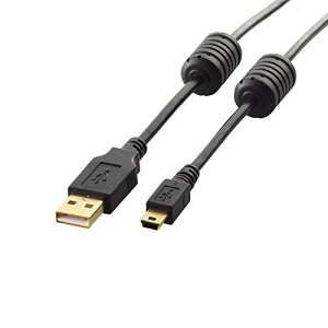 �G���R�� USB�P�[�u�� �yminiB�z USB2.0 (USB A �I�X to miniB �I�X) �t�F���C�g�R�A�t 1.5m �u���b ��������