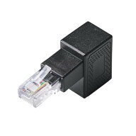 エレコム RJ45 中継コネクタ Cat5e LANケーブル L字 アダプタ 下向き UTP仕様 ブラック LD-RJ45U5ELDBK …