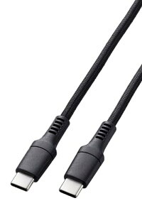 �G���R�� USB C �P�[�u�� USB PD�Ή� 100W 2m ���ϋv �i�C�������b�V�� �u���b�N �yiPhone 16 �V���[�Y �� ��������