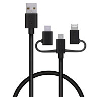 エレコム スマートフォン用USBケーブル 3in1 microUSB+Type-C+Lightning 0.3m ブラック 【iPhon 送料無料
