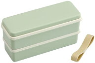 スケーター(Skater) 弁当箱 女性用 2段 630ml ランチボックス スリム 箸付き 日本製 くすみグリーン SSLW…