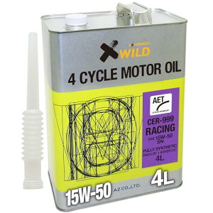 AZ(�G�[�[�b�g) �ԗp �G���W���I�C�� 4L 15W-50 SN 100%���w������ PAO+�G�X�e�� [CER-999/RACING ��������